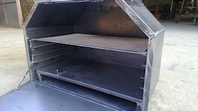 built in mild steel braai with stainless steel grill